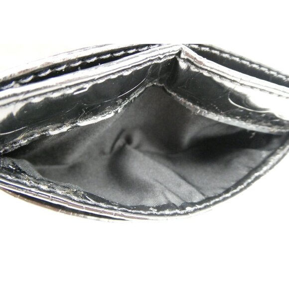 Coach Signature Black Patent Leather Card Case - Picture 8 of 10